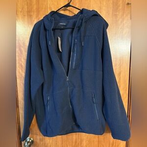 J. Crew Men's Navy Fleece Zip-Up Sweater